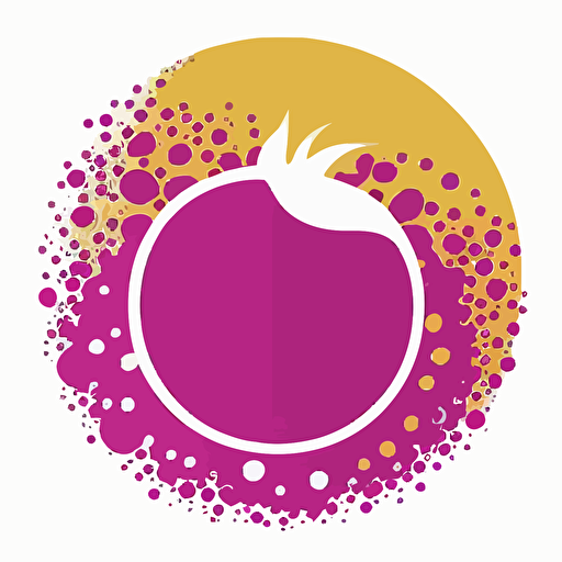 minimalist passionfruit circle logo, magenta and white two color vector professional