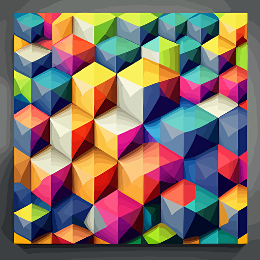 colorful vector art, square tiles