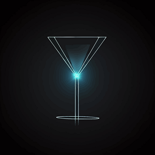martini glass tipped, logo, elegant, modern, vector isolated background