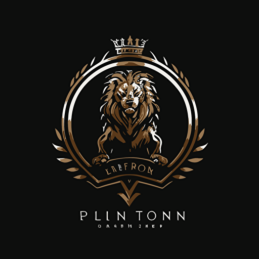 minimalistic vector logo design using a royal lion for a fitness brand