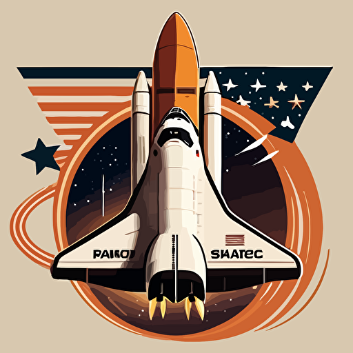 Vector art insiginia of space shuttle for new space program.