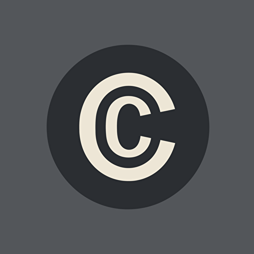 clean, minimalist, vector, flat lettermark with CC