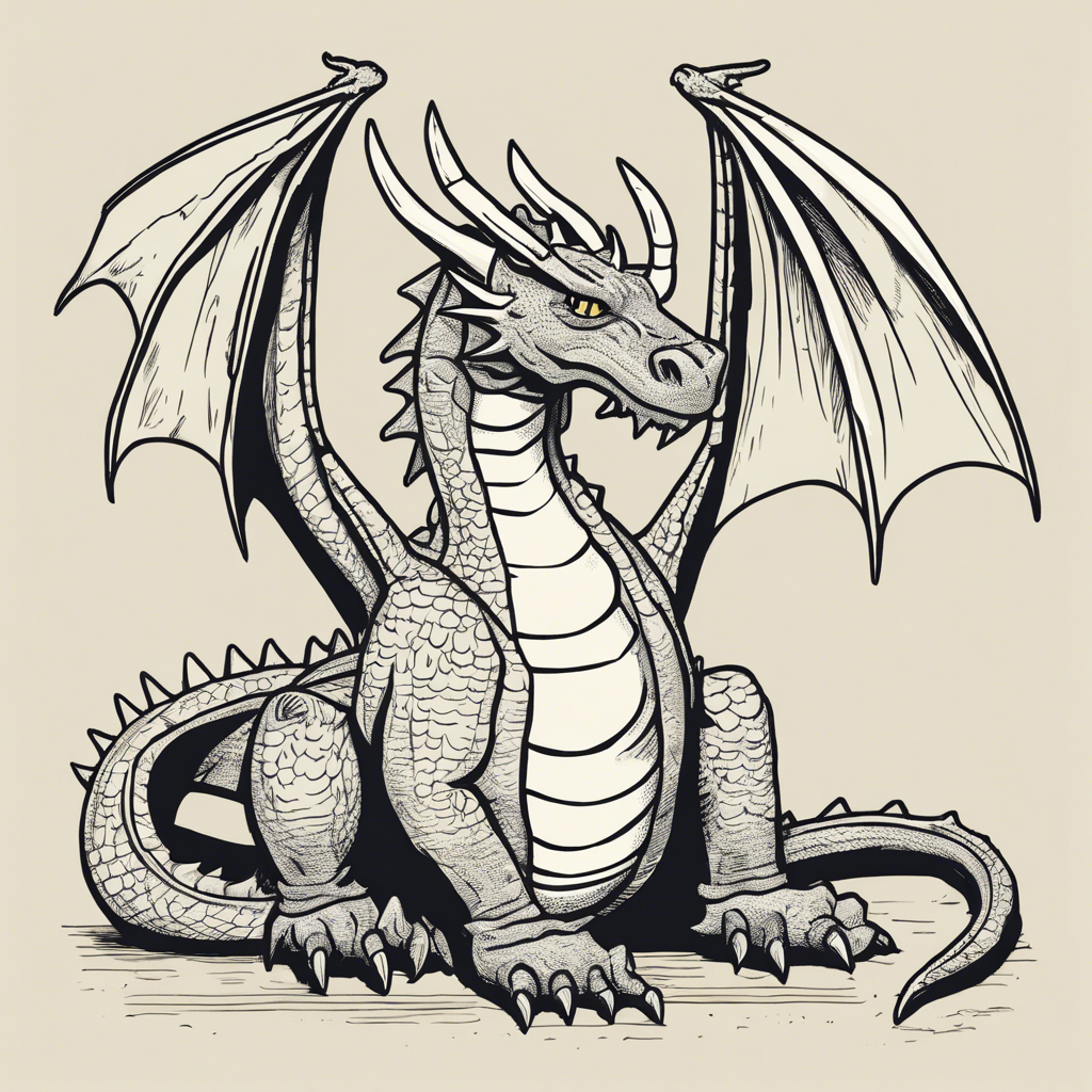 a dragon, illustration in the style of Matt Blease, illustration, flat, simple, vector