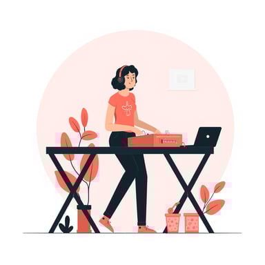 a woman dj playing music