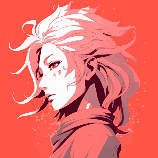 women manga, style naruto, vectoriel, light red, gothique v 5