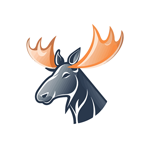 moose, 2D vector, simple, logo style, white background