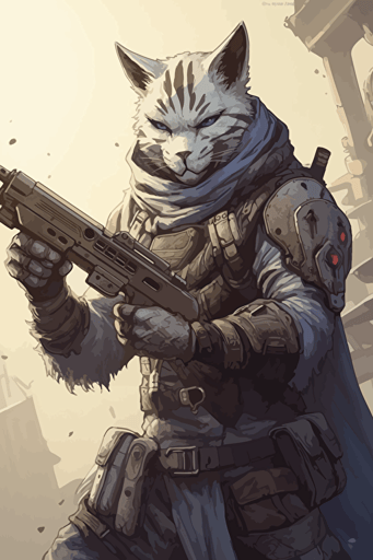 Tactical Khajiit aiming with his Kriss Vector subachine gun