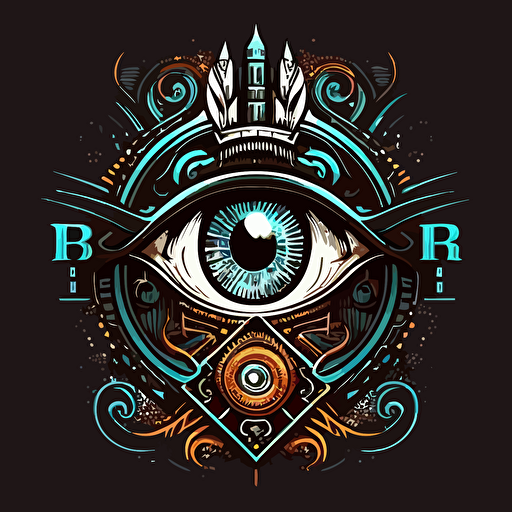 logo of a ciborg eye flat vector