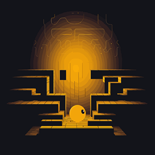 minimalistic vector art of an empty video game pacman stage level