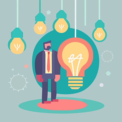 create a minimalistic flat vector illustration of a representation of revenue generating ideas