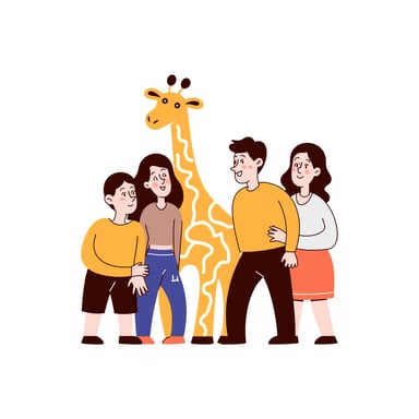 a family at the zoo