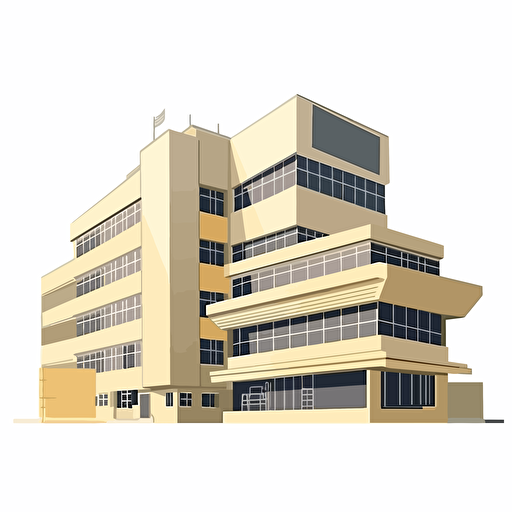 vector illustration of Indian company building, daylight, contrasting easy to remove background