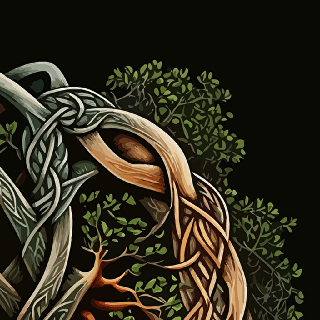 imagine two branches celti knot, vector