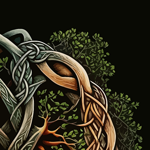imagine two branches celti knot, vector