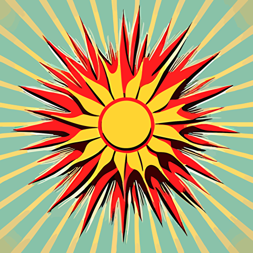 sun with rays flat color vector art