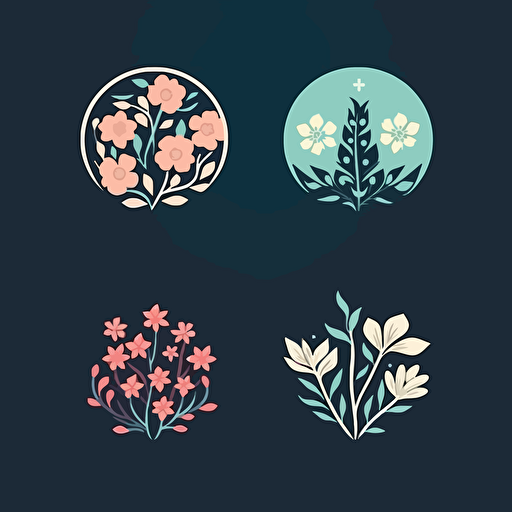 logo vector designs of flowers, minimalist style, cool