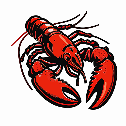 Red Lobstah, sports logo style, white background, vector