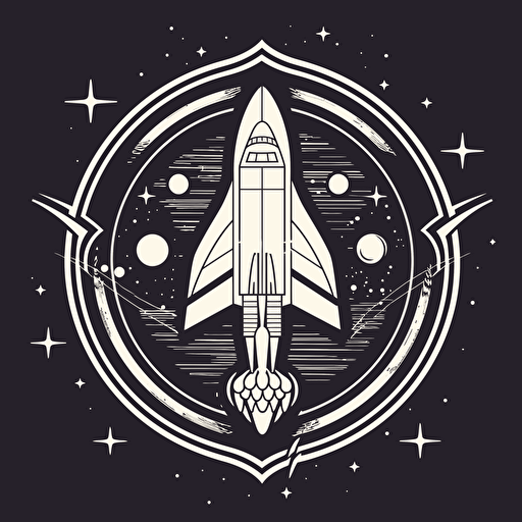 Space program insignia, vector illustration, futuristic logo