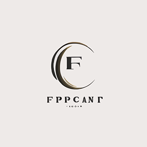 F G Lettermark logo, clean, minimalist, emblem business, half moon, vector logo, white background