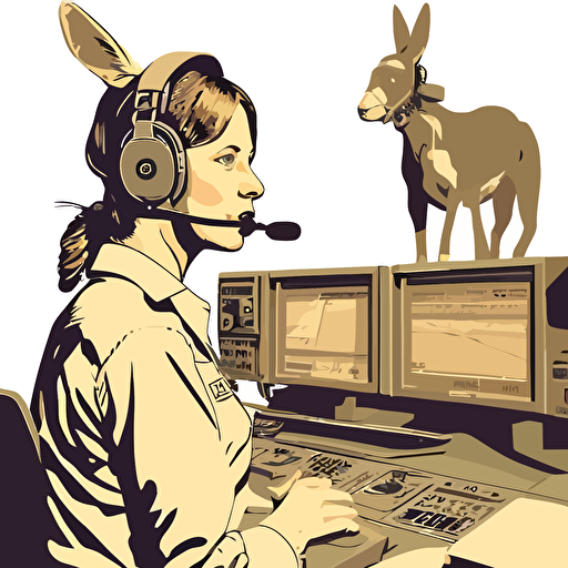 female mule as air traffic controller vector