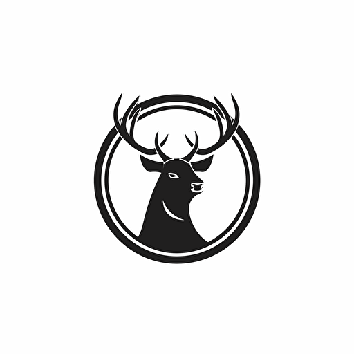 simple logo, japanese style, reindeer, brand, minimalistic, white background, vector