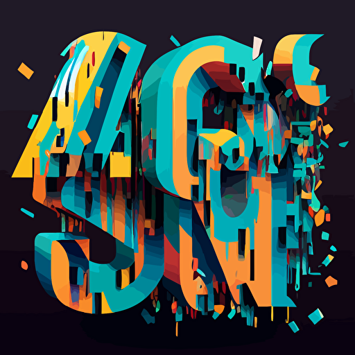 glitchy letters,vector