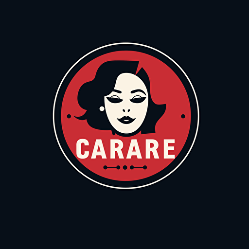 a simple logo for a brand called Cabaret the style of paul rand, white background vector