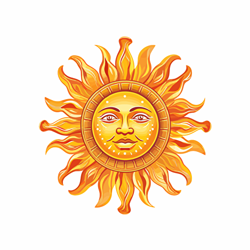 vector, sun, White background