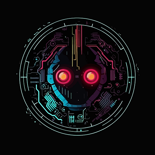 Cyberpunk style logo illustration for the letter HP, black background, vector,