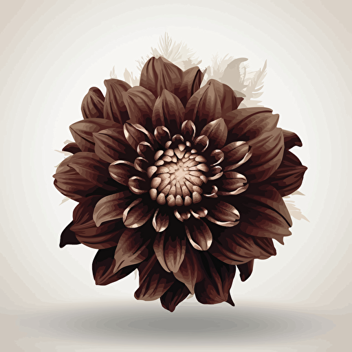 vector illustration, one dark brown flower, high quality, white background