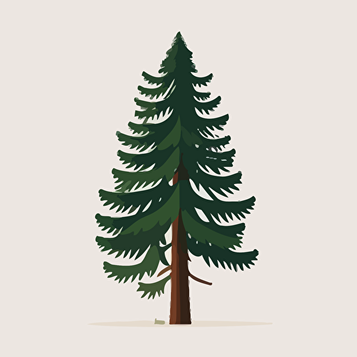 simple shapes minimalist flat vector image of douglas fir tree