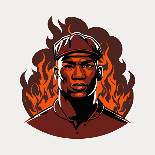 : Vector, serious looking Black man BBQ Chef