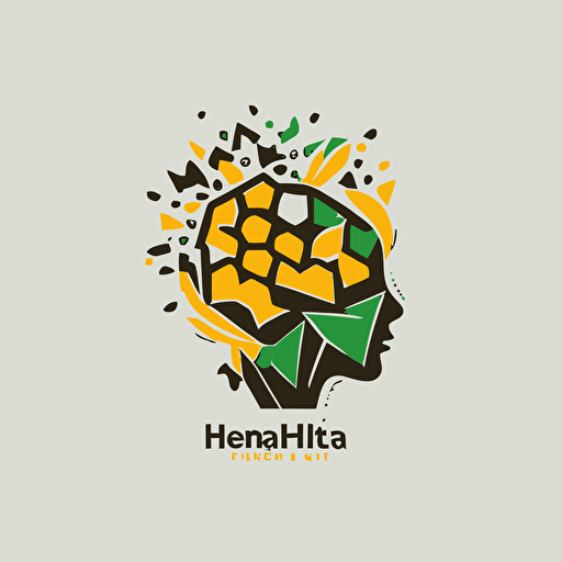 logo for mental health service. Bee hive as head, minimal, vector style