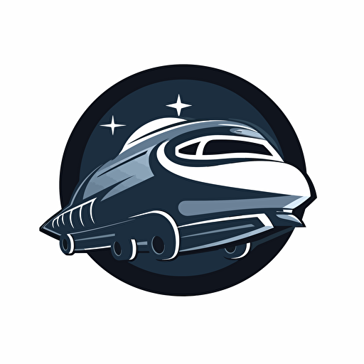 A corporate logo for a space transport company, vector design, with no text