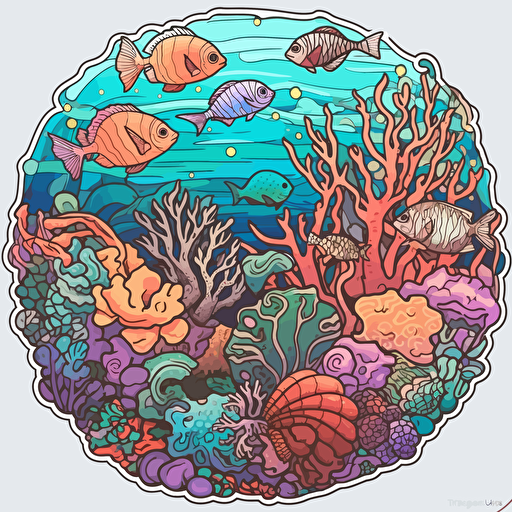 The Reef category features vector images of colorful underwater reefs. These images depict vibrant coral formations, exotic fish, and other marine life. Each image in this category showcases the beauty and diversity of the coral reef ecosystem.