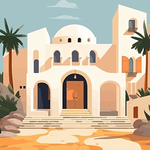 Vector minimal Mediterranean style architecture