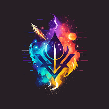 Minimalistic logo, colorful, magic effects, magic elements, vector