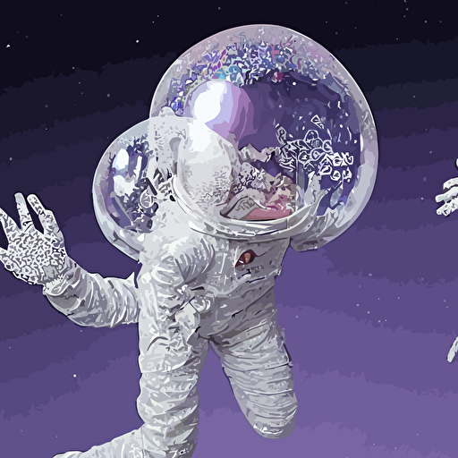 astronaut eva suit covered diamond 3d mandelbulb 3d fractal lace iridescent bubble 3d skin camera appendage stalks helmet clear brain case jumping float pose blobby holographic shrink wrap bubble opal ruby diamond iridescent fractal lace bubble materials alternate reality ceramic age monolithic retro futuristic water covered insectoid compound eye camera lenses neutron wax water floats living room film movie directed denis villeneuve art direction salvador dalí wide lens