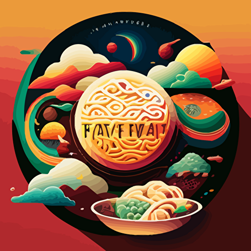 colorful vector art, multiverse of taiwanese food