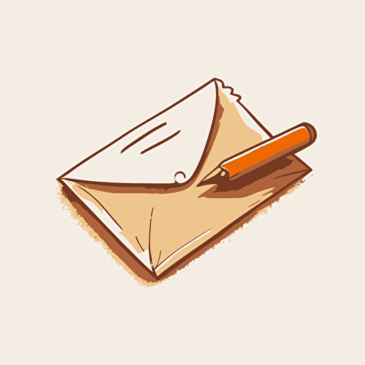 vector mail envelope line cartoon style :: tasks list with a pencil:: white-background