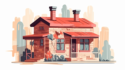 vector flat house cartoon on white background
