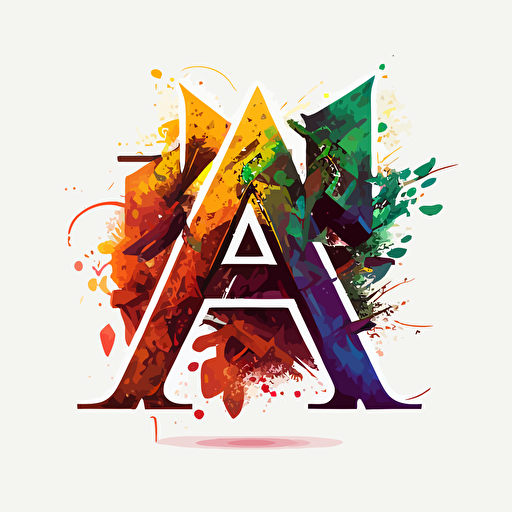 symbolic, iconic logo of AH , colorful vector, on white background