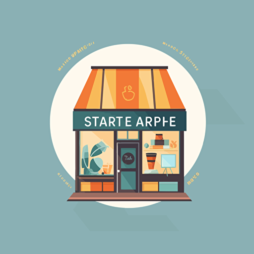 Art shop logo, flat, vector,