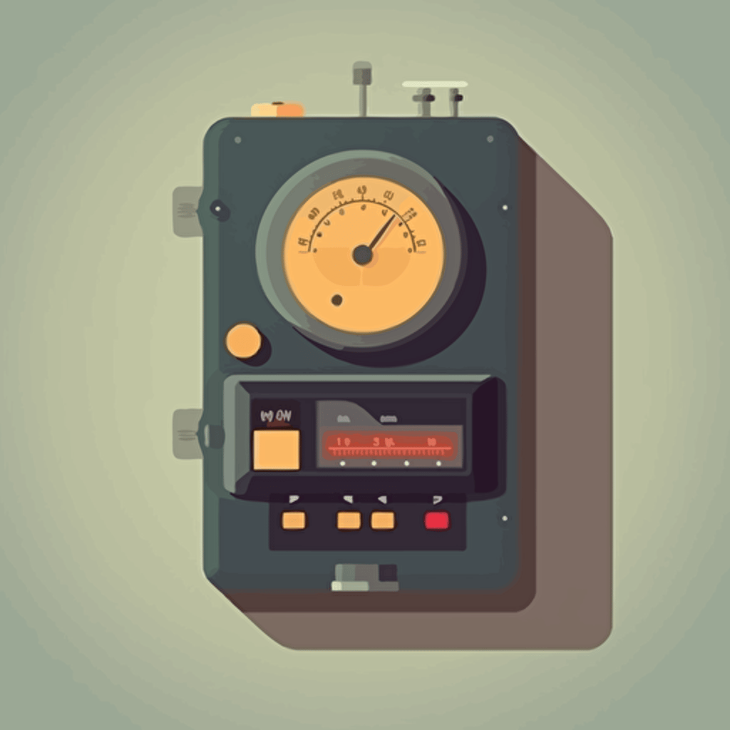 Electricity meter flat design concept illustration vector art