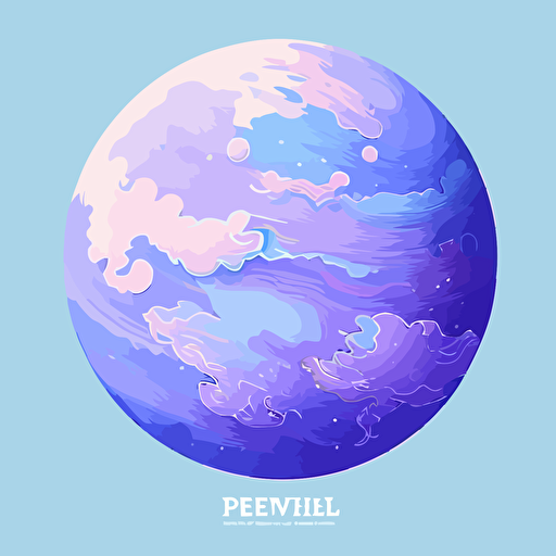 planet Neptune periwinkle vector retro
