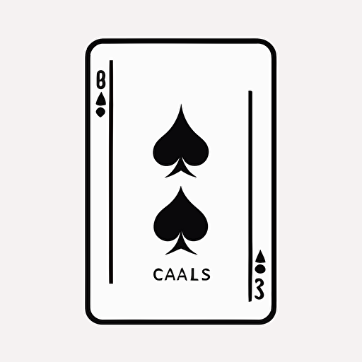minimal line Logo of 3 Aces Cards, Vector, Simple, transparent, black and white, sketchy, cartoony, minimalistic