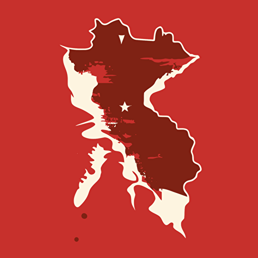 Simple red outline of the country of philippines as a vector design