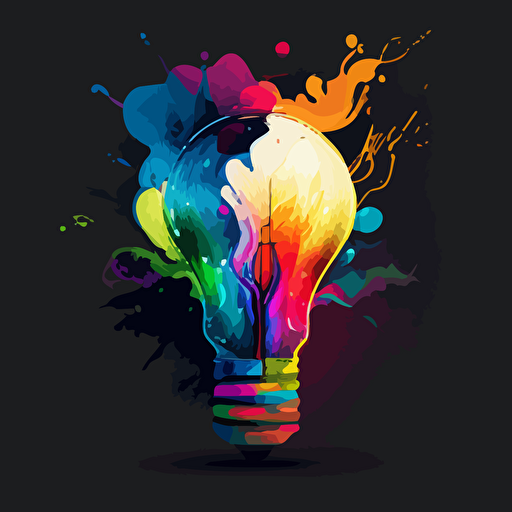 light bulb vector art colourful