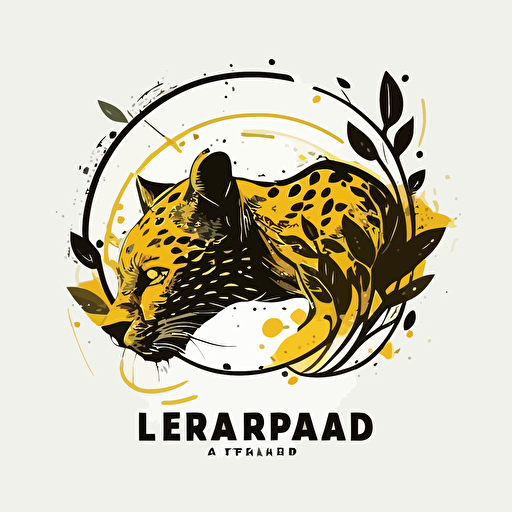 minimalist logo of leapord vector