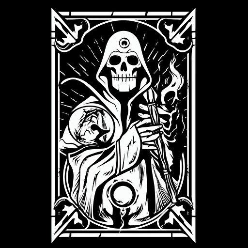 dark fantasy health icon, in the style of trading card game, vector art, black and white